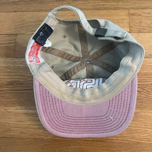 Vintage 80s/90s USC Trojans Pink Khaki Retro Block Baseball Cap Hat Adjustable - Picture 4 of 6